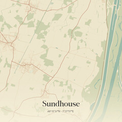 Obraz premium Vintage map of Sundhouse, France.