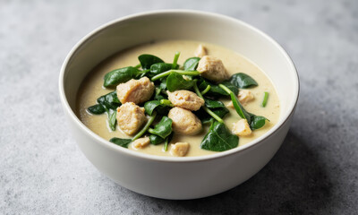 Creamy Chicken and Spinach Veloute Soup