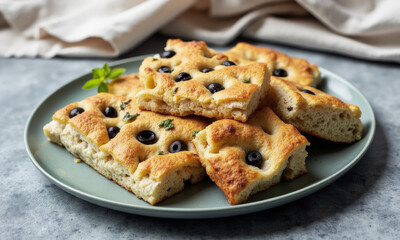 Crispy Olive & Herb Focaccia Bread
