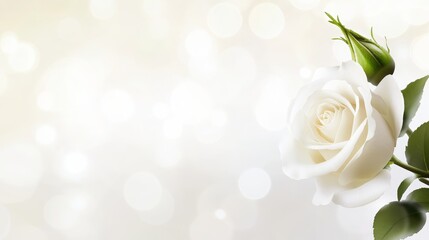 Elegant minimalist greeting card with soft gradient background and delicate rose accent design