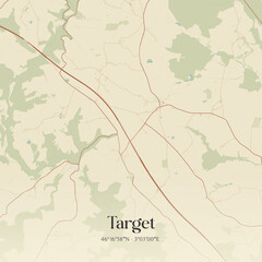 Fototapeta premium Vintage map of Target, France.