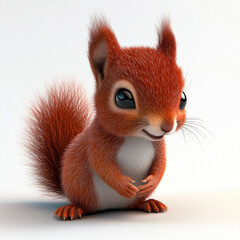 Obraz premium Cute 3D Red Squirrel