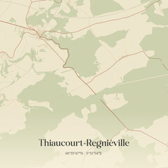 Obraz premium Vintage map of Thiaucourt-Regniéville, France.