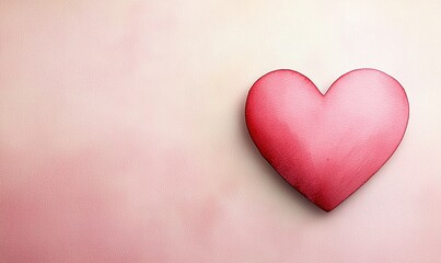 Fototapeta premium Elegant pink watercolor heart card with ample copy space for heartfelt messages or creative designs