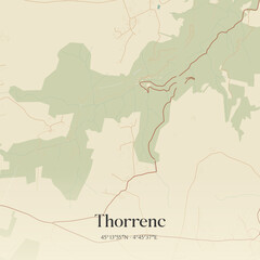 Obraz premium Vintage map of Thorrenc, France.