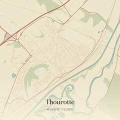 Obraz premium Vintage map of Thourotte, France.