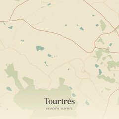 Obraz premium Vintage map of Tourtrès, France.