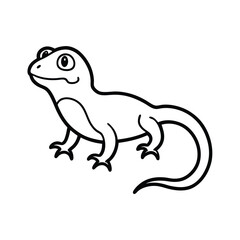 Obraz premium chameleon cartoon isolated on white background