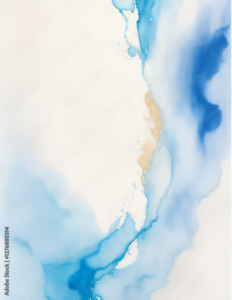 Wall mural abstract watercolor background - abstract light blue splash background - generative ai