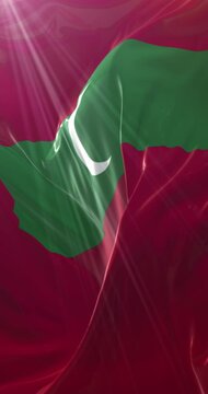 Flag of the Maldives. 4K Vertical. Loop
