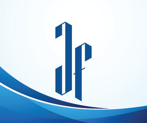 JF letter logo design template elements. Modern abstract digital alphabet letter logo. Vector illustration. New Modern logo.