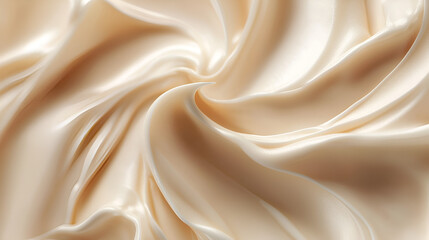 Fototapeta premium Creamy swirls of light beige create a smooth, inviting texture. Abstract beauty in a fluid design.