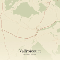 Obraz premium Vintage map of Valfroicourt, France.