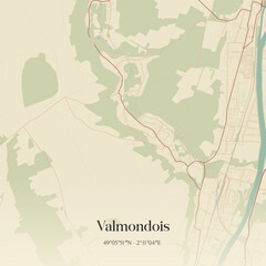 Obraz premium Vintage map of Valmondois, France.