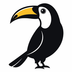 Naklejka premium Elegant Toucan Bird Icon White Background Vector