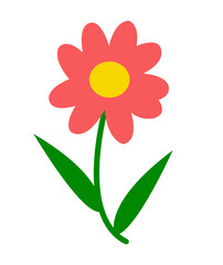 Flower clip art design on plain white transparent isolated background for card, shirt, hoodie, sweatshirt, apparel, tag, mug, icon, poster or badge