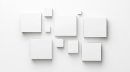 Minimalist white squares on a seamless background. Modern simplicity and abstract design.