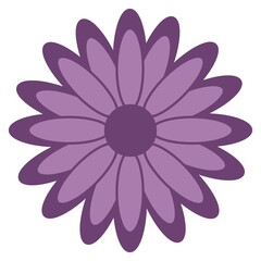 Flower clip art design on plain white transparent isolated background for card, shirt, hoodie, sweatshirt, apparel, tag, mug, icon, poster or badge