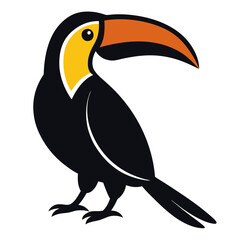 Naklejka premium Elegant Toucan Bird Icon White Background Vector