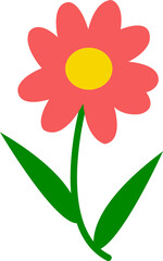 Flower clip art design on plain white transparent isolated background for card, shirt, hoodie, sweatshirt, apparel, tag, mug, icon, poster or badge