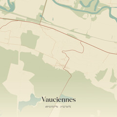 Obraz premium Vintage map of Vauciennes, France.