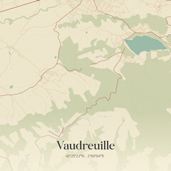 Obraz premium Vintage map of Vaudreuille, France.