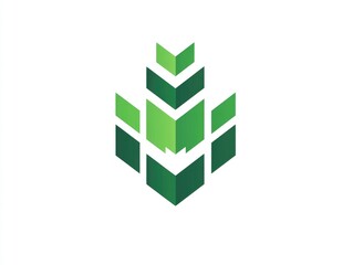 Fototapeta premium A striking logo featuring layered green shapes symbolizes growth, renewal, and the promise of a prosperous future through healthy eating and eco-conscious practices