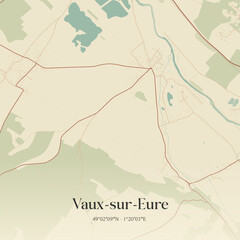 Obraz premium Vintage map of Vaux-sur-Eure, France.