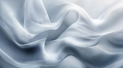 Obraz premium Minimalist white and gray background featuring smooth flowing lines and gentle waves