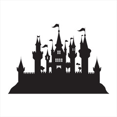 Fototapeta premium Minimalist Castle Silhouette icon 