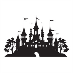 Obraz premium Minimalist Castle Silhouette icon 