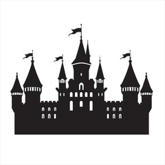 Obraz premium Minimalist Castle Silhouette icon 