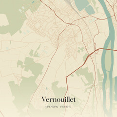 Obraz premium Vintage map of Vernouillet, France.