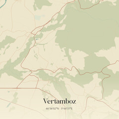 Obraz premium Vintage map of Vertamboz, France.