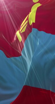 Flag of Mongolia. 4K Vertical. Loop