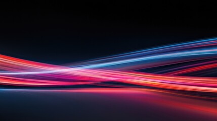 night highway with colorful light trails