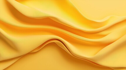 Obraz premium Vibrant yellow fabric with smooth flowing folds, creating a harmonious texture and dynamic visual interest.