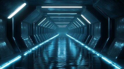 Rectangular Data Tunnel: Intricate 8K Hyper-Realism