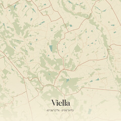 Fototapeta premium Vintage map of Viella, France.