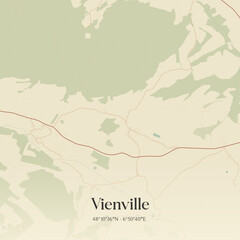 Obraz premium Vintage map of Vienville, France.