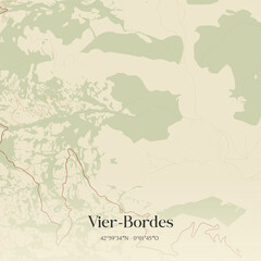 Obraz premium Vintage map of Vier-Bordes, France.