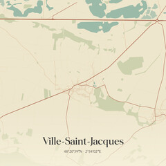 Obraz premium Vintage map of Ville-Saint-Jacques, France.