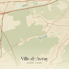 Obraz premium Vintage map of Ville-d'Avray, France.