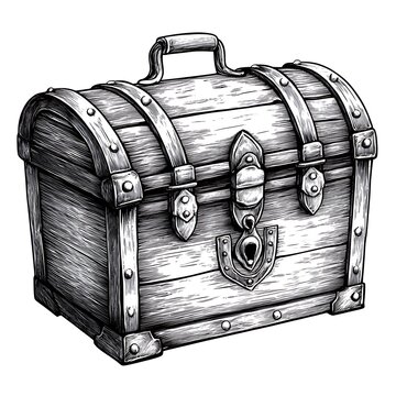recommend clip art: Vintage Wooden Chest Illustration