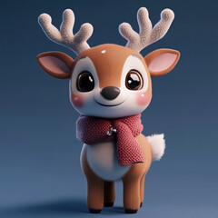 Fototapeta premium Cute 3D Reindeer