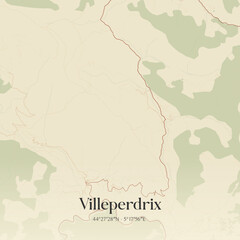 Obraz premium Vintage map of Villeperdrix, France.