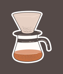 Filter coffee maker, vector illustration