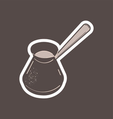 Turk with coffee. Coffee maker, vector illustration