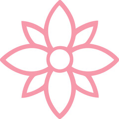 Flower clip art design on plain white transparent isolated background for card, shirt, hoodie, sweatshirt, apparel, tag, mug, icon, poster or badge