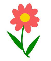 Flower clip art design on plain white transparent isolated background for card, shirt, hoodie, sweatshirt, apparel, tag, mug, icon, poster or badge